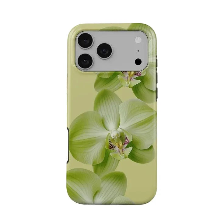 Green Orchid Pattern Double Layer iPhone Case