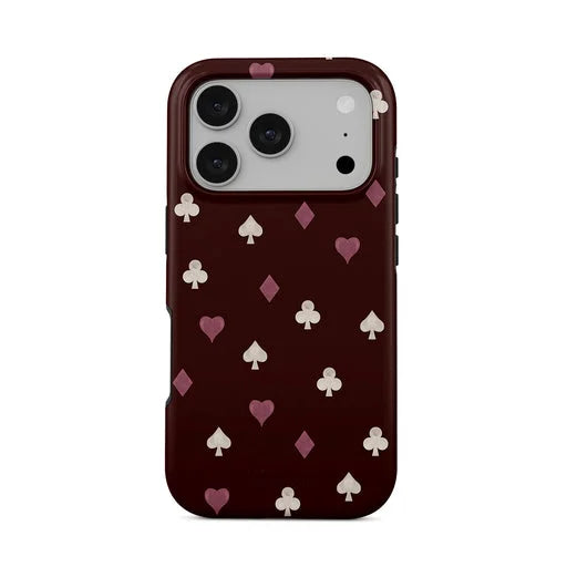 Burgundy Playing Card Double Layer iPhone Case