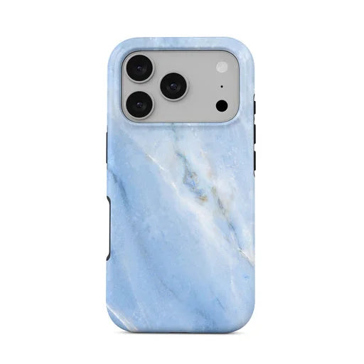 Light Blue Marble Double Layer iPhone Case
