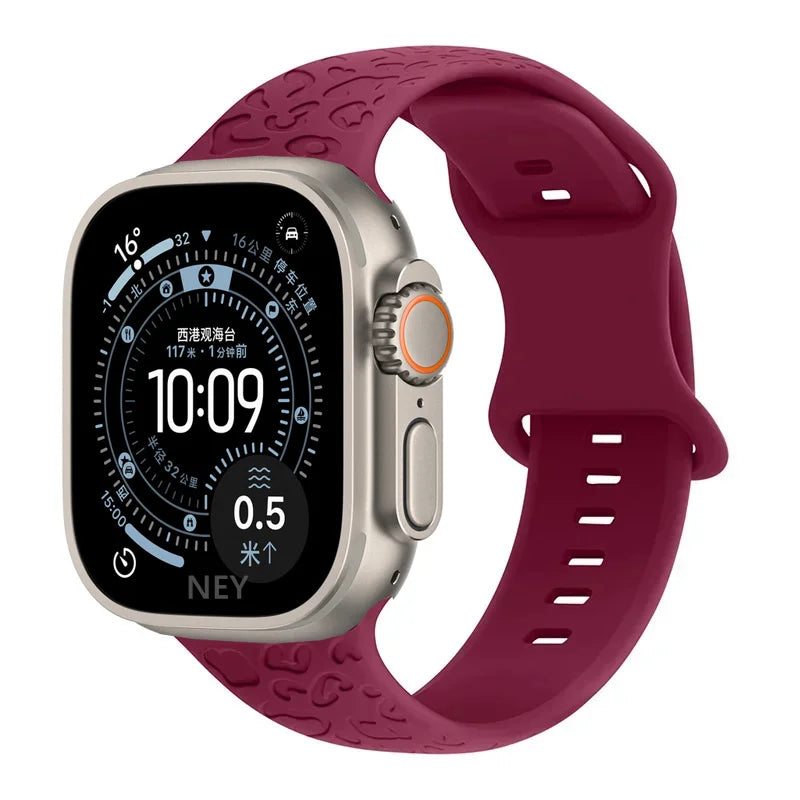 Engraved Silicone Apple Watch Band