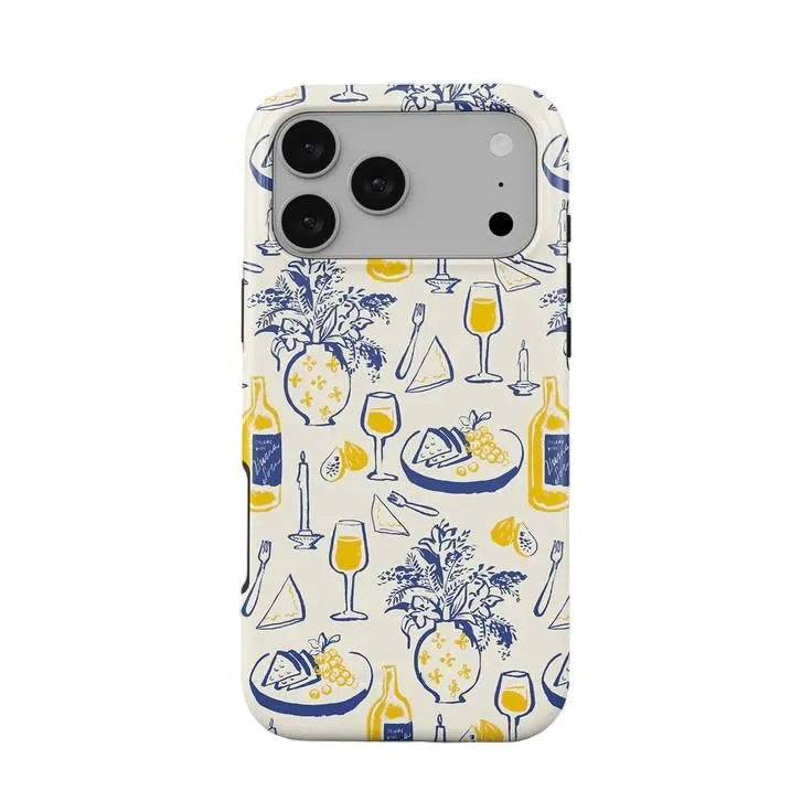 Mediterranean Blue Yellow Double Layer iPhone Case