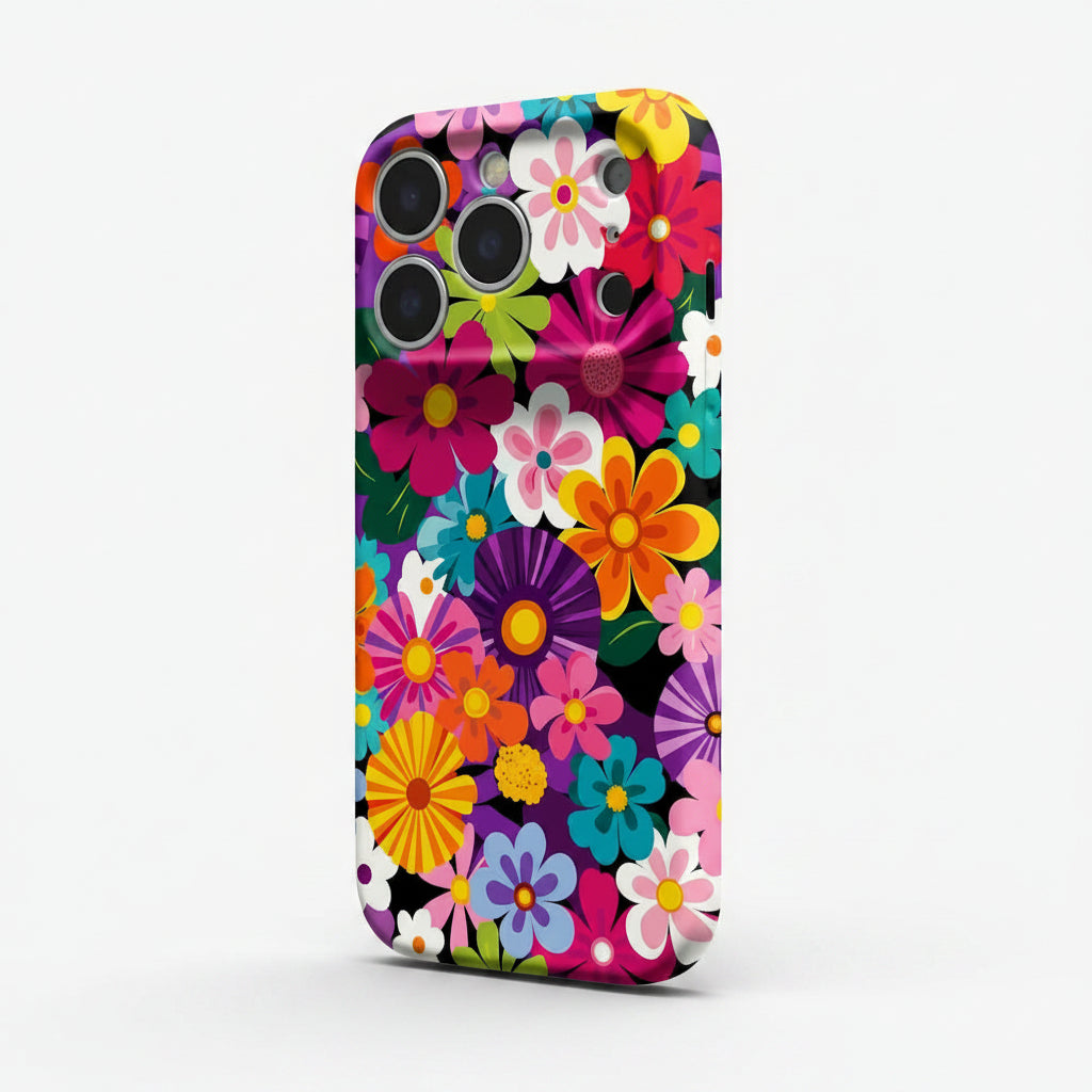 Colorful Retro Floral Hard iPhone Case