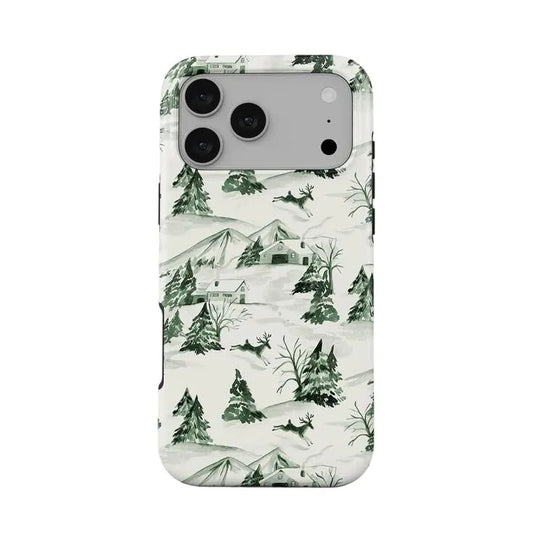 Winter Forest Mountain Double Layer iPhone Case