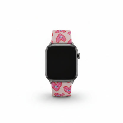Pink Heart Eyes Apple Watch Band