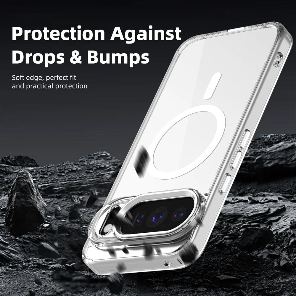 Funda Magnética Transparente de Lujo para Google Pixel