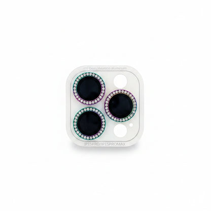 3-2Pcs Luxury Diamond Camera Protector For IPhone 17 16 15 14 13 Pro Max Plus Glitter Ring Lens Glass Back Lens Cap Shiny Cover