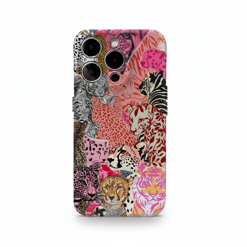 Pink Feline Collage Magnetic iPhone Case