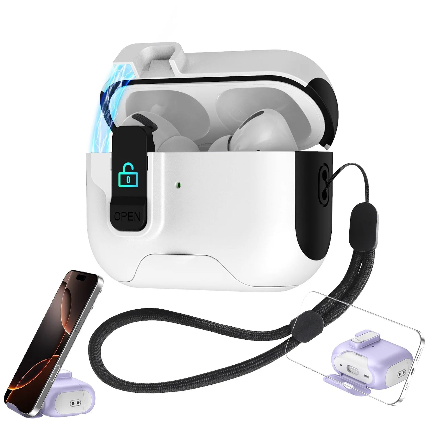 AirPods Pro 3 Shockproof Lock Case