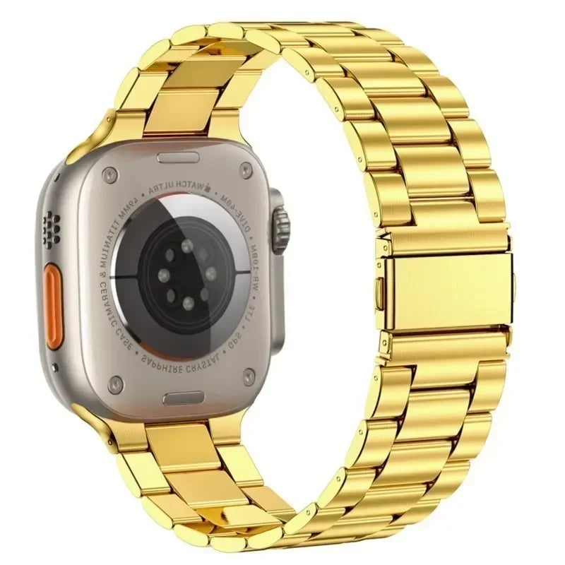 Stainless Steel Strap for Apple Watch band 44mm 45mm 38-42-40-41mm Metal link Bracelet iWatch series 10 8 7 6 5 4 3 se Ultra 49m