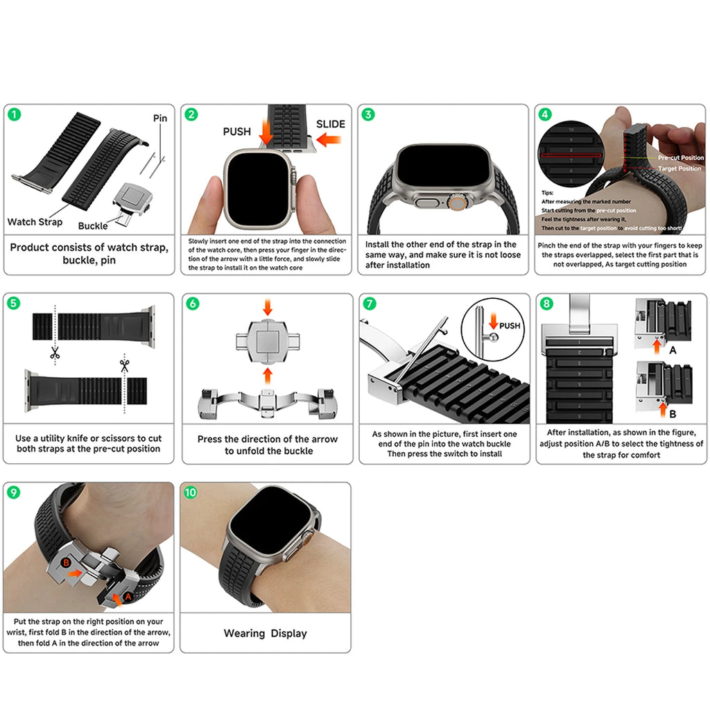 TitanSport Elite | Silicone Metal Watch Band