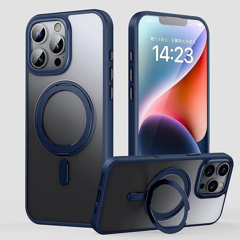 Transparent MagSafe Rotating Stand iPhone Case