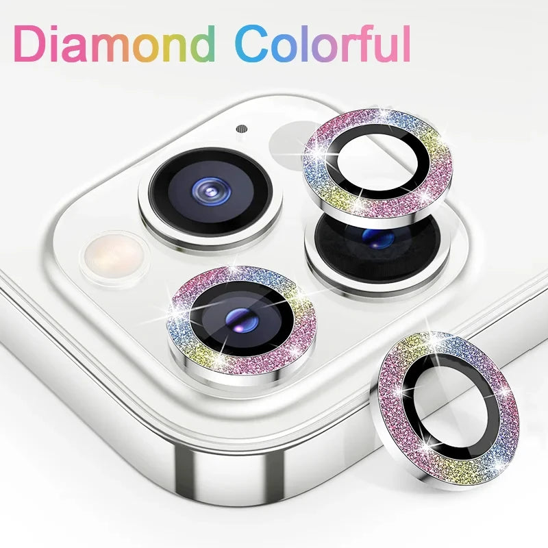 Diamond Metal Camera Lens Protector for iPhone