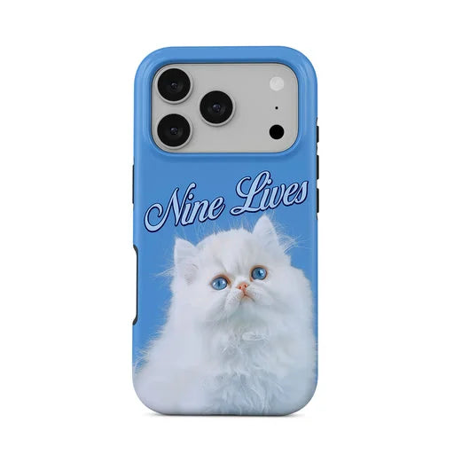 White Cat Nine Lives Double Layer iPhone Case