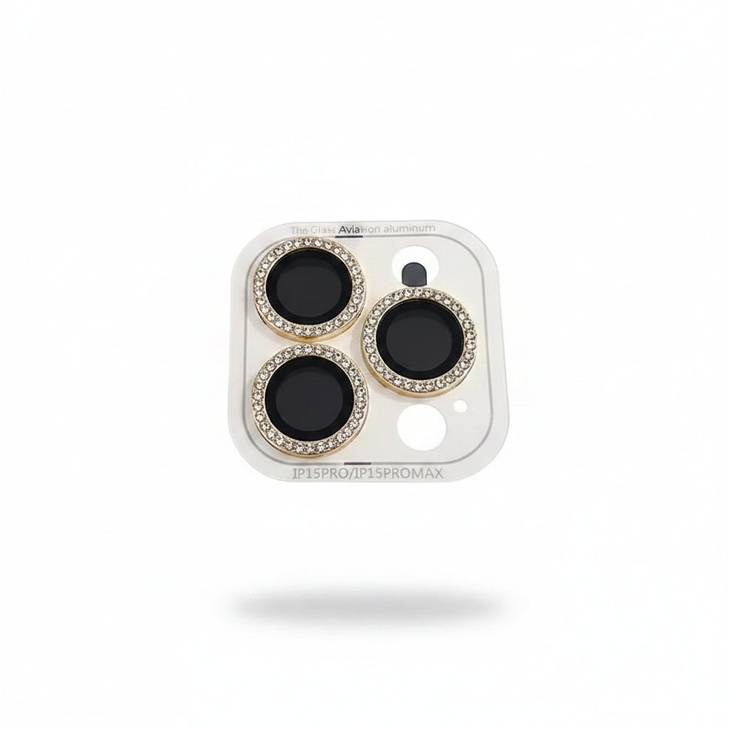 3-2Pcs Luxury Diamond Camera Protector For IPhone 17 16 15 14 13 Pro Max Plus Glitter Ring Lens Glass Back Lens Cap Shiny Cover
