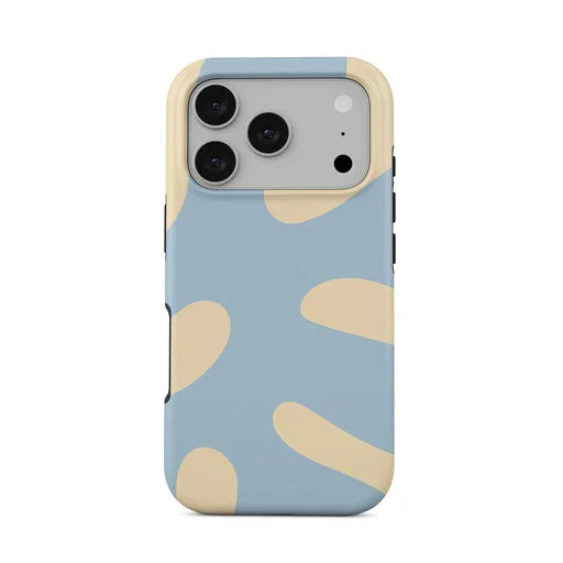 Blue Beige Abstract Double Layer iPhone Case