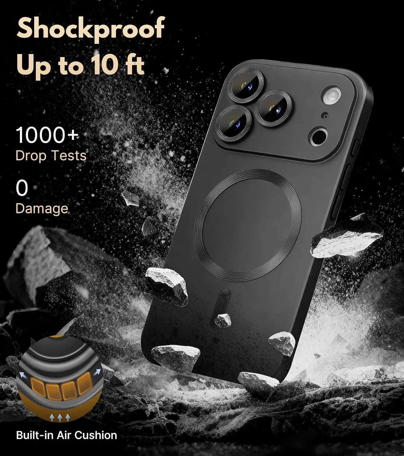 MagSafe Shockproof Matte iPhone Case with Camera Protector