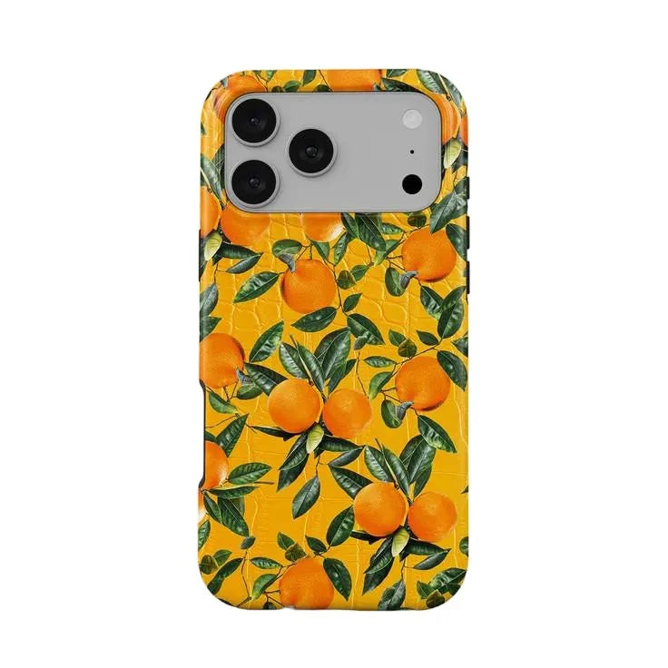 Funda de iPhone de doble capa con estampado de naranjas