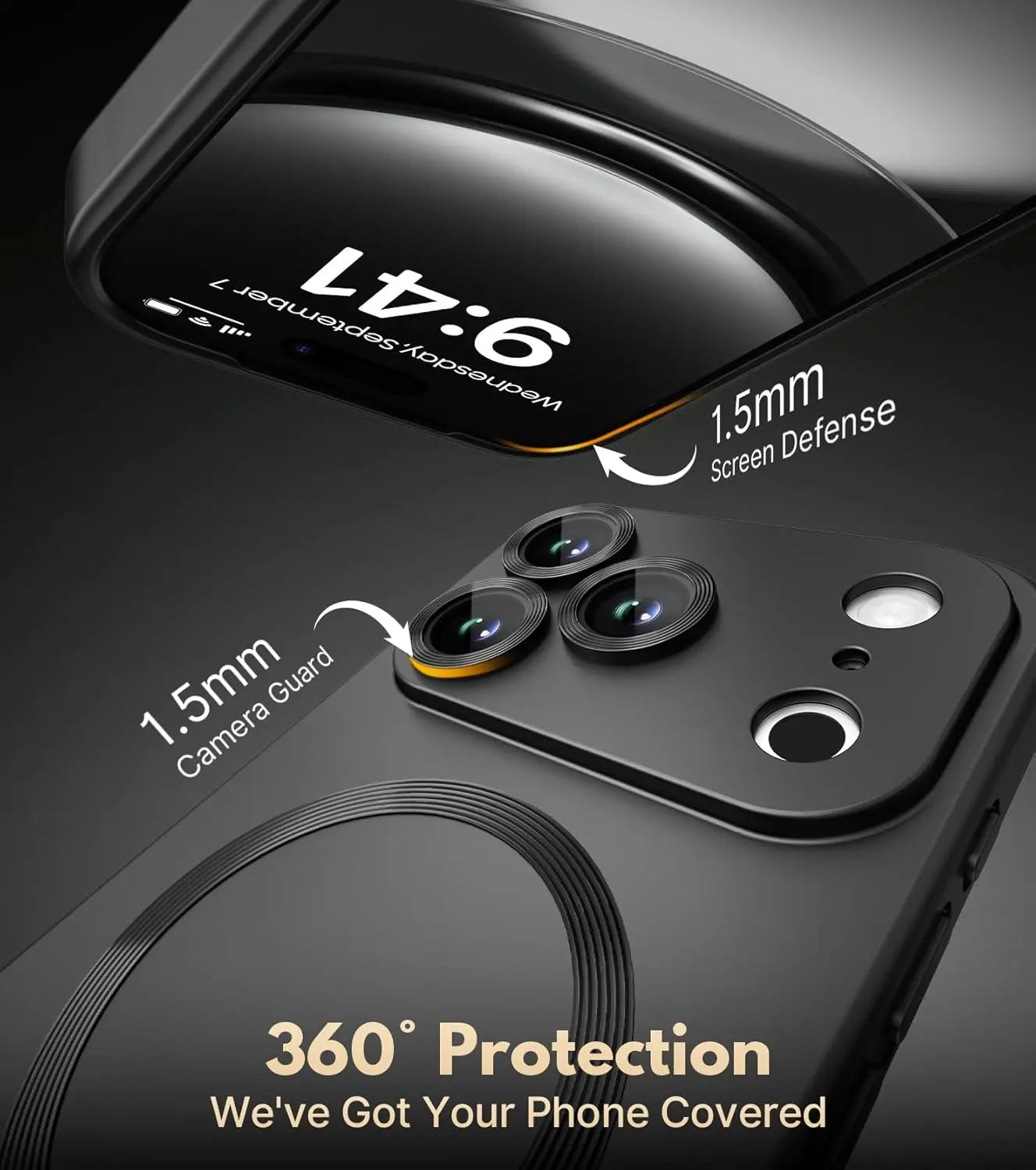 MagSafe Shockproof Matte iPhone Case with Camera Protector
