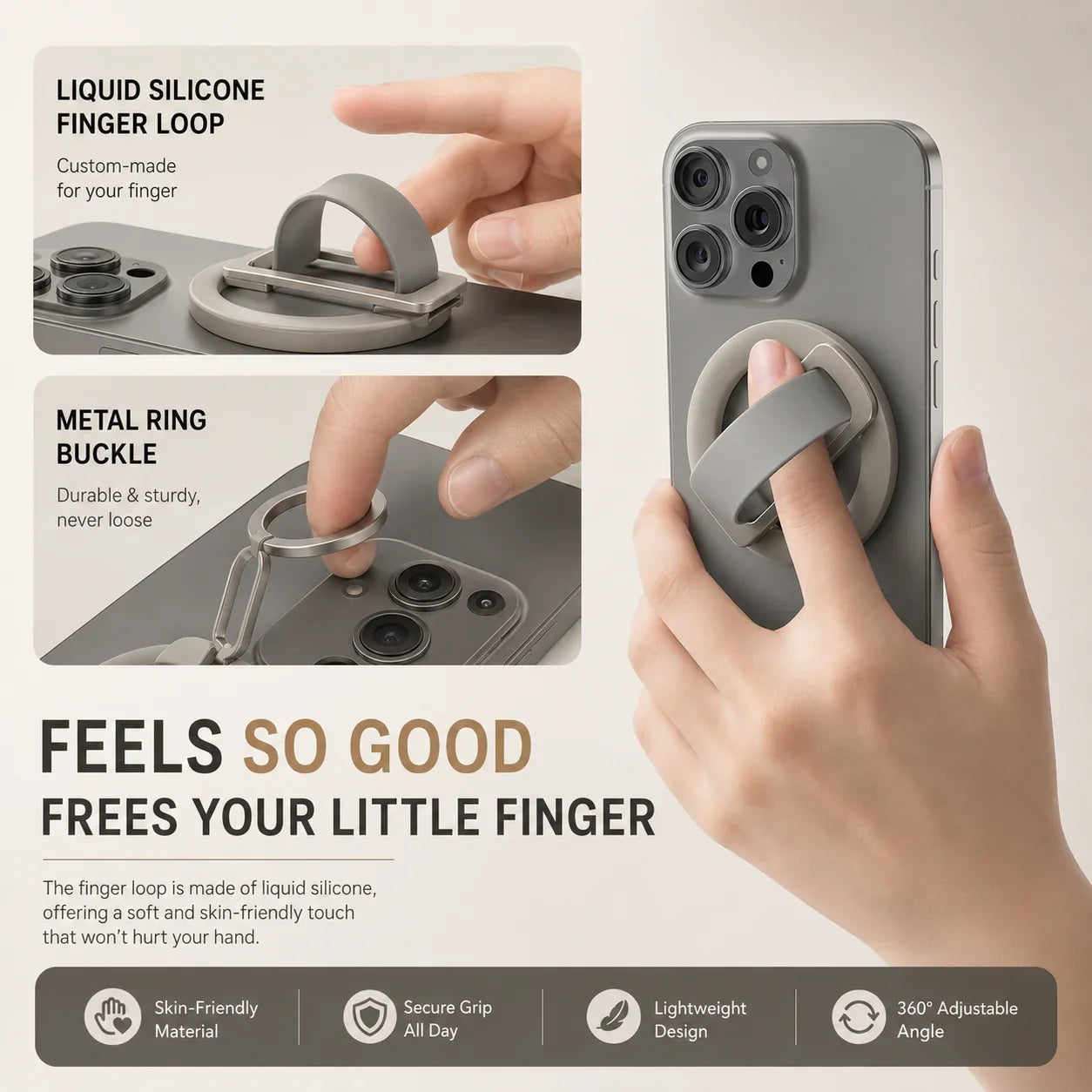 MagSafe Silicone Ring Phone Grip & Stand