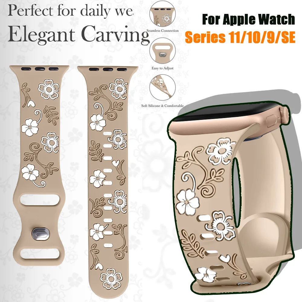 Engraved Silicone Band for Apple Watch