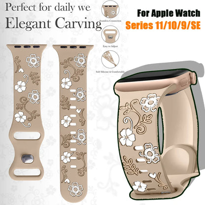 Engraved Silicone Band for Apple Watch