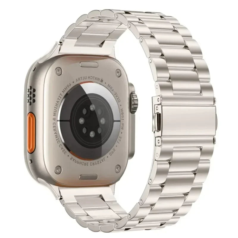 Stainless Steel Strap for Apple Watch band 44mm 45mm 38-42-40-41mm Metal link Bracelet iWatch series 10 8 7 6 5 4 3 se Ultra 49m