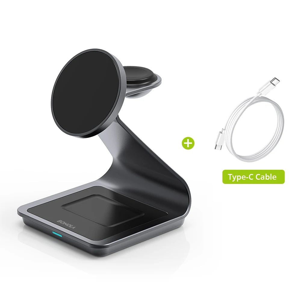 3-in-1 30W Magnetic Wireless Charging Station for iPhone