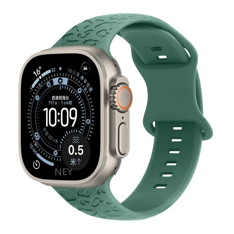 Engraved Silicone Apple Watch Band