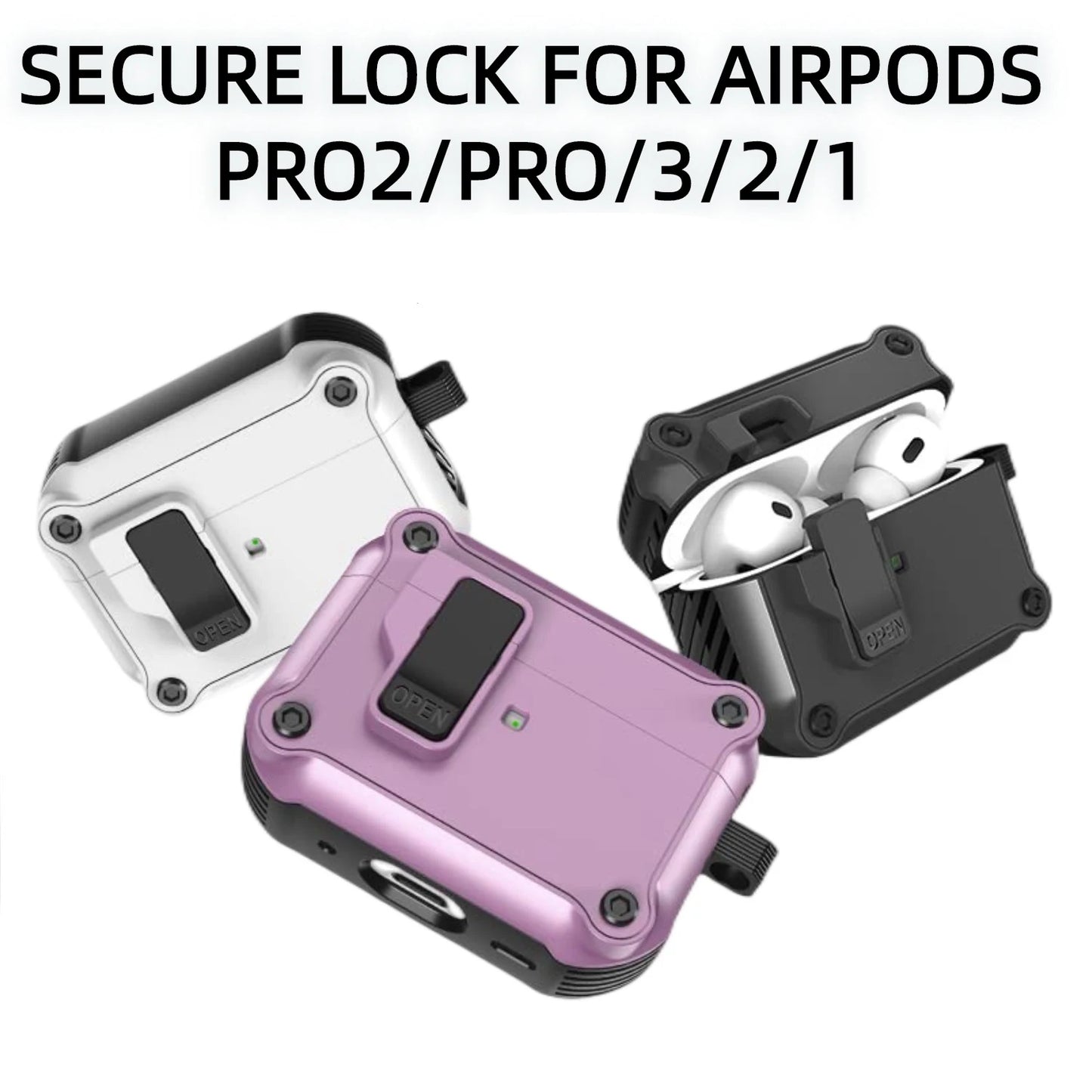 Security Lock Shockproof AirPods Case