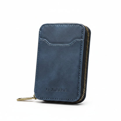 Magnetic Attraction Zipper Leather Card Slot Wallet for iPhone 17 Samsung Galaxy Google Xiaomi Phone MagSafe Magnetic Phone Bag