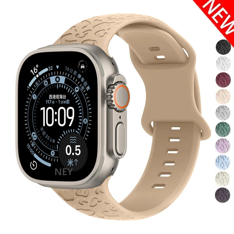 Engraved Silicone Apple Watch Band