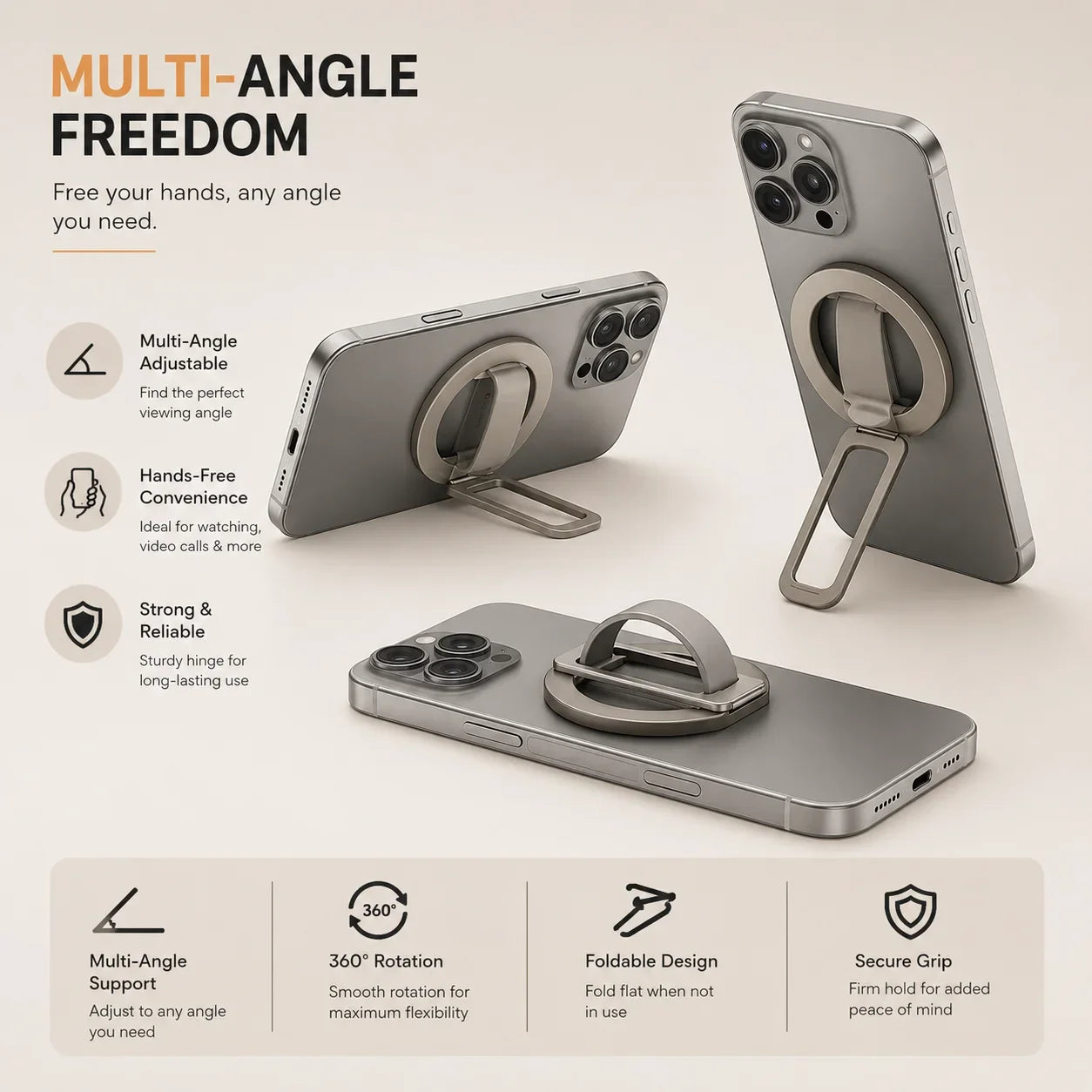 MagSafe Silicone Ring Phone Grip & Stand