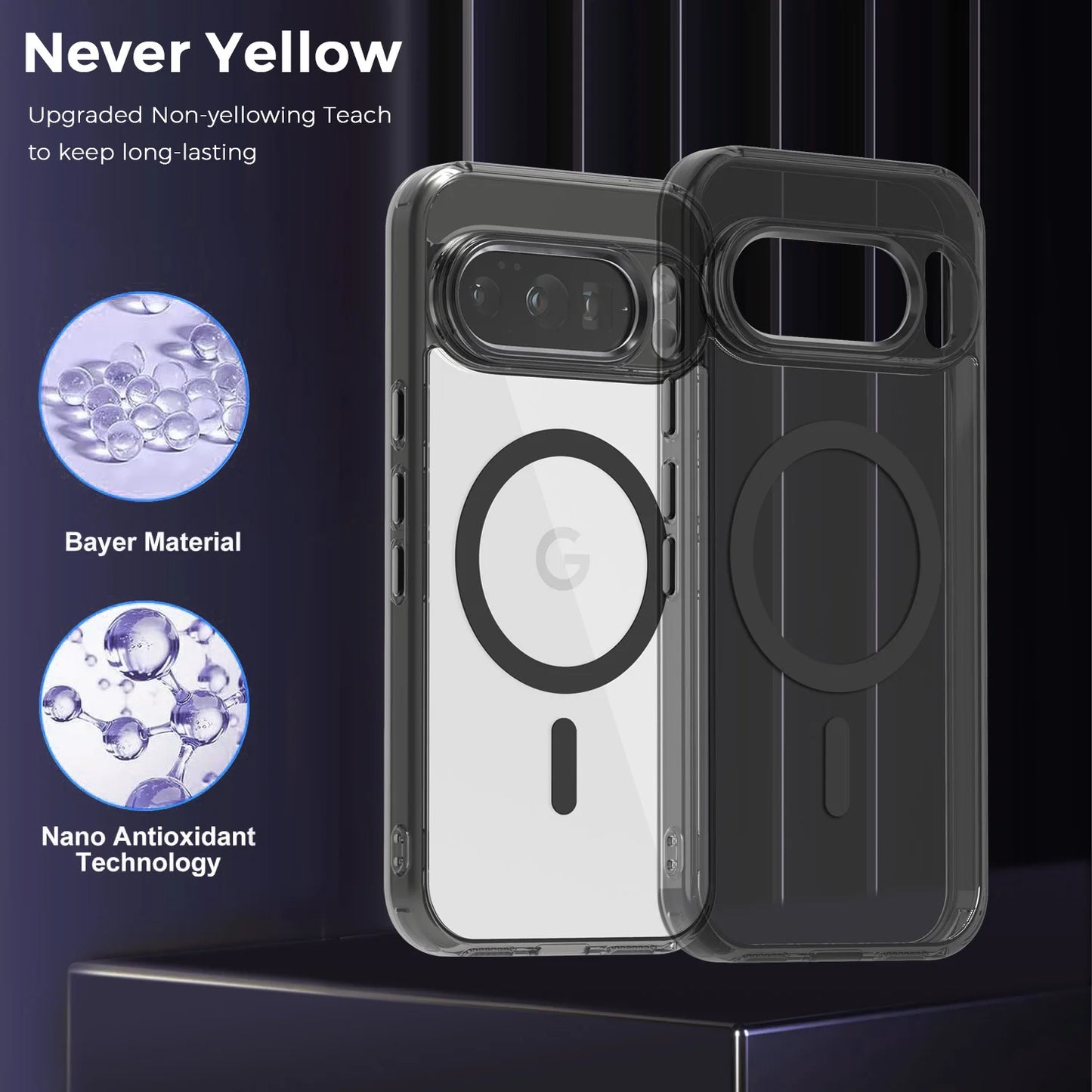 Funda Magnética Transparente de Lujo para Google Pixel