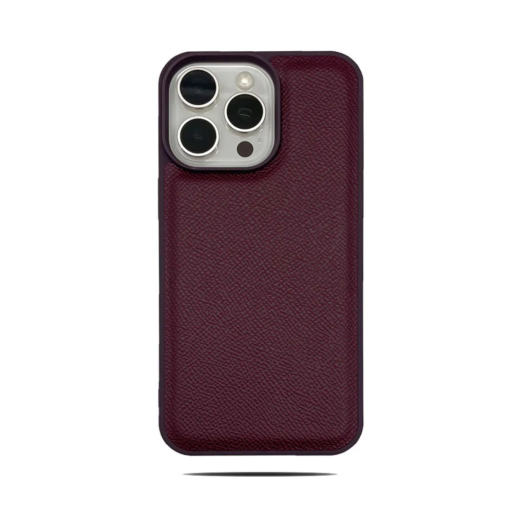 Burgundy Leather MagSafe iPhone Case