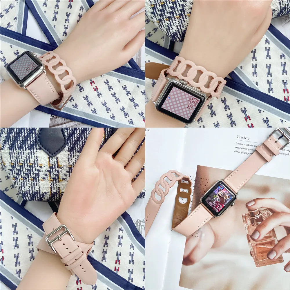 SwiftWrap | Double Tour Leather Band For Apple Watch