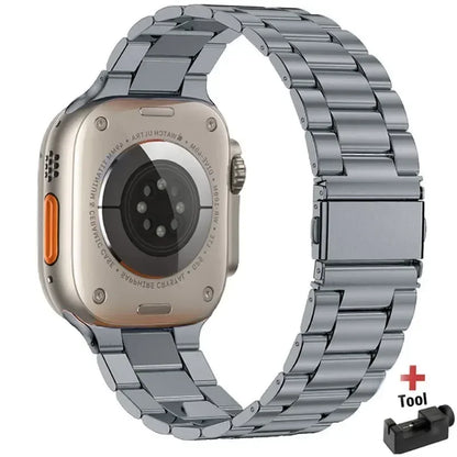 Stainless Steel Strap for Apple Watch band 44mm 45mm 38-42-40-41mm Metal link Bracelet iWatch series 10 8 7 6 5 4 3 se Ultra 49m