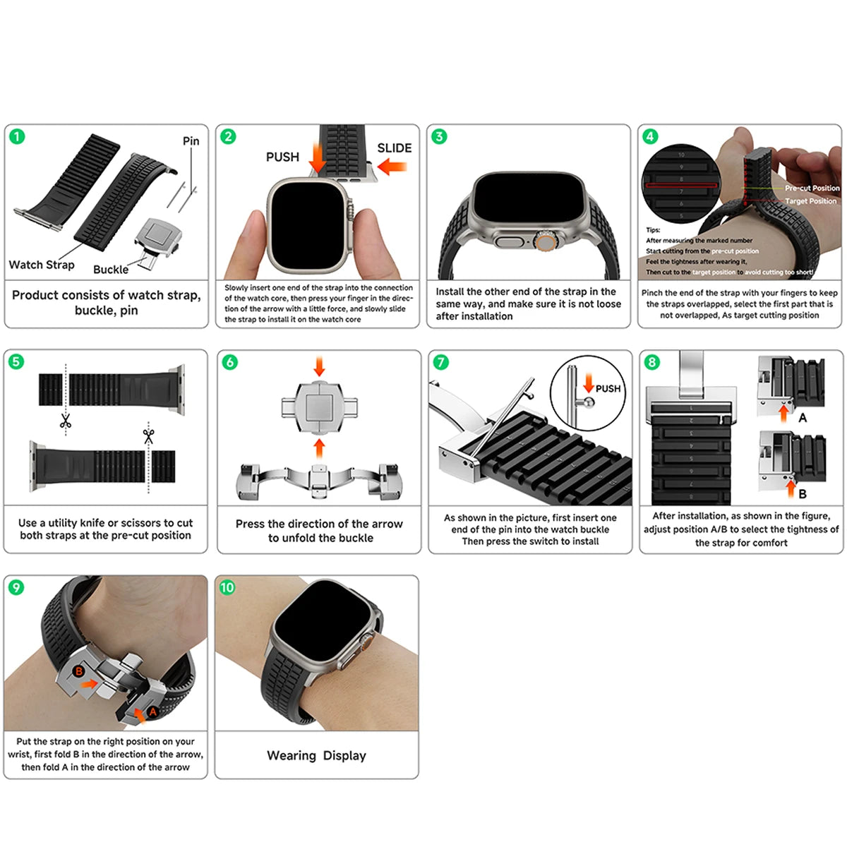 TitanSport Elite | Silicone Metal Watch Band