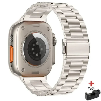 Stainless Steel Strap for Apple Watch band 44mm 45mm 38-42-40-41mm Metal link Bracelet iWatch series 10 8 7 6 5 4 3 se Ultra 49m