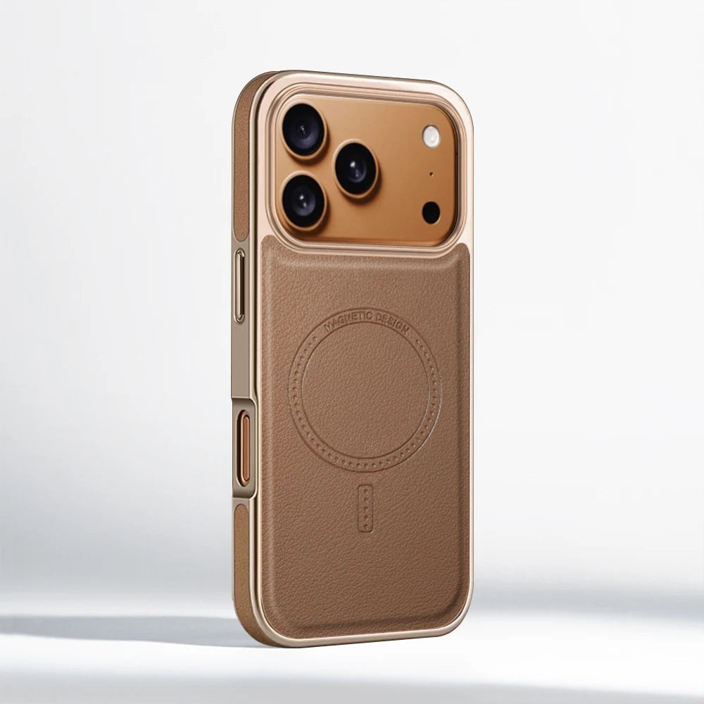 Luxury MagSafe Leather Bumper iPhone Case