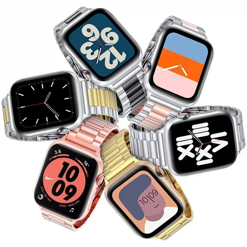 Stainless Steel Strap for Apple Watch band 44mm 45mm 38-42-40-41mm Metal link Bracelet iWatch series 10 8 7 6 5 4 3 se Ultra 49m