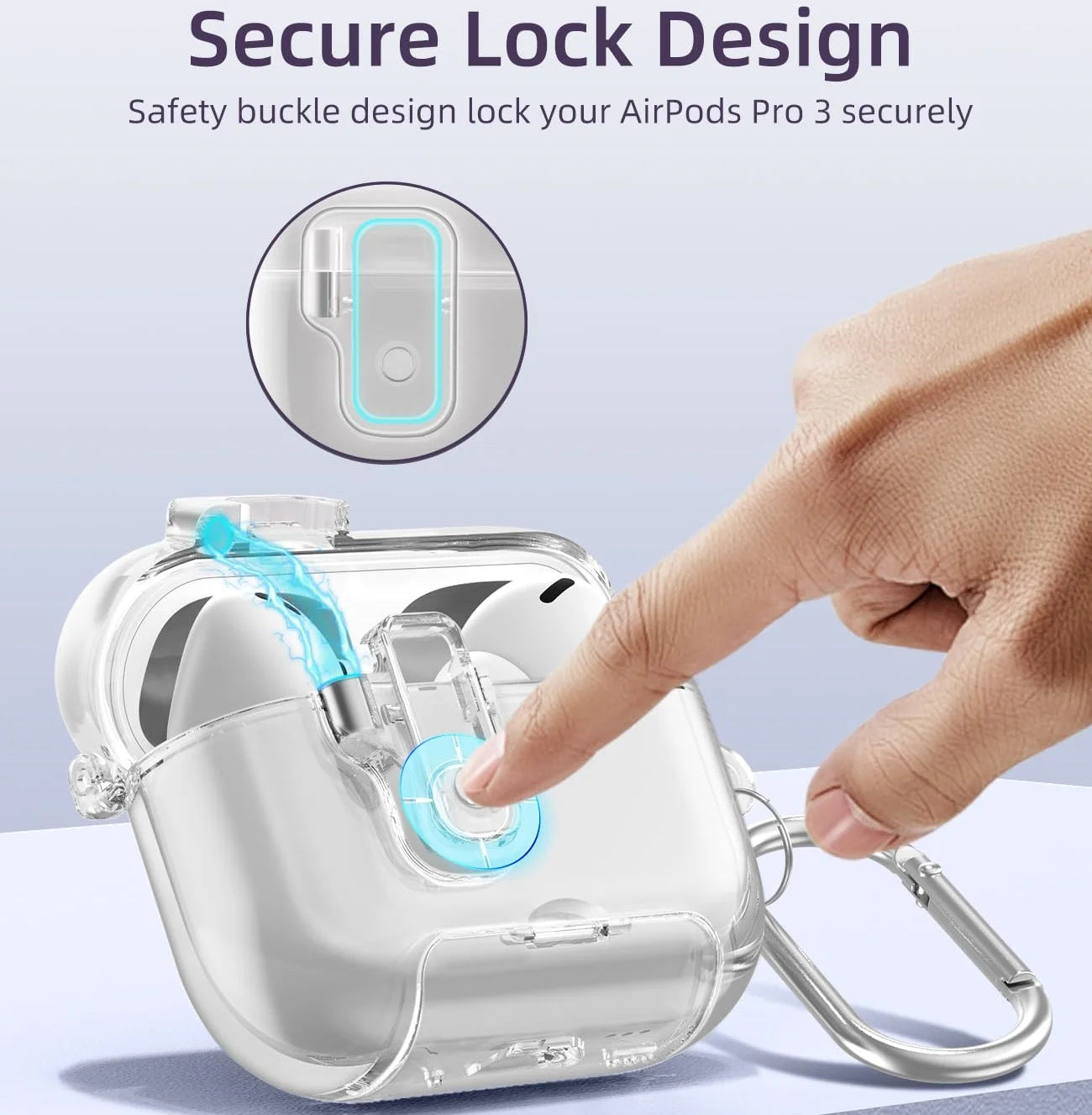 Clear Magnetic Lock AirPods Pro 3 Case