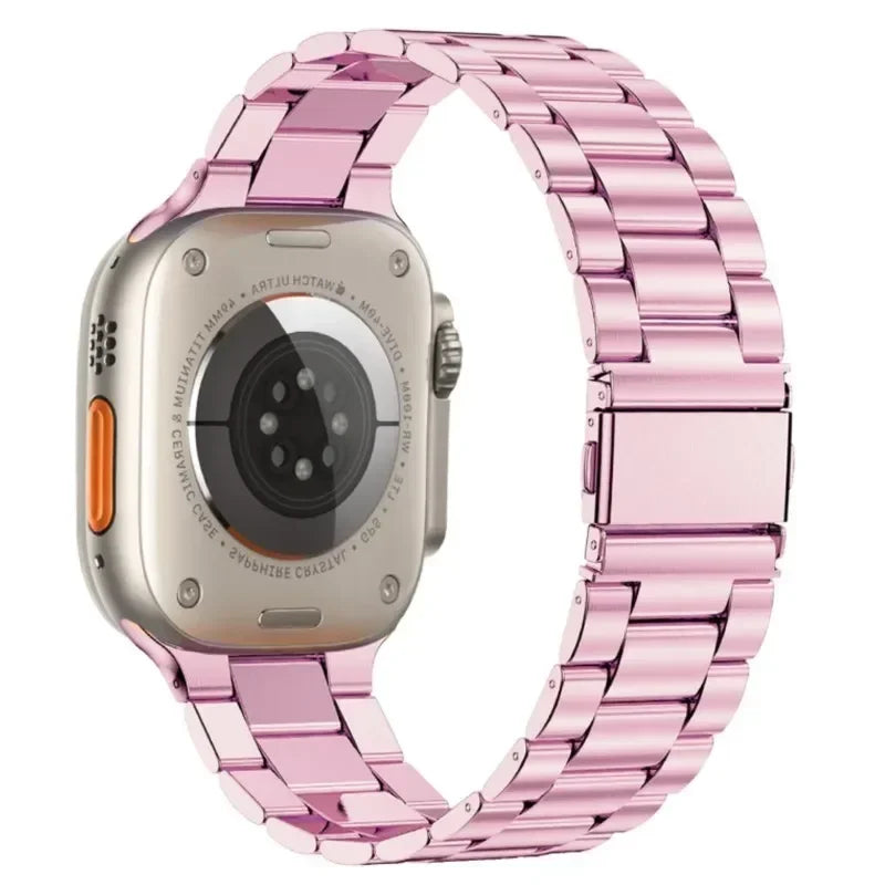 Stainless Steel Strap for Apple Watch band 44mm 45mm 38-42-40-41mm Metal link Bracelet iWatch series 10 8 7 6 5 4 3 se Ultra 49m