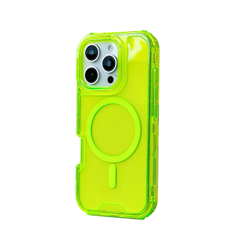 Neon Clear MagSafe Shockproof iPhone Case