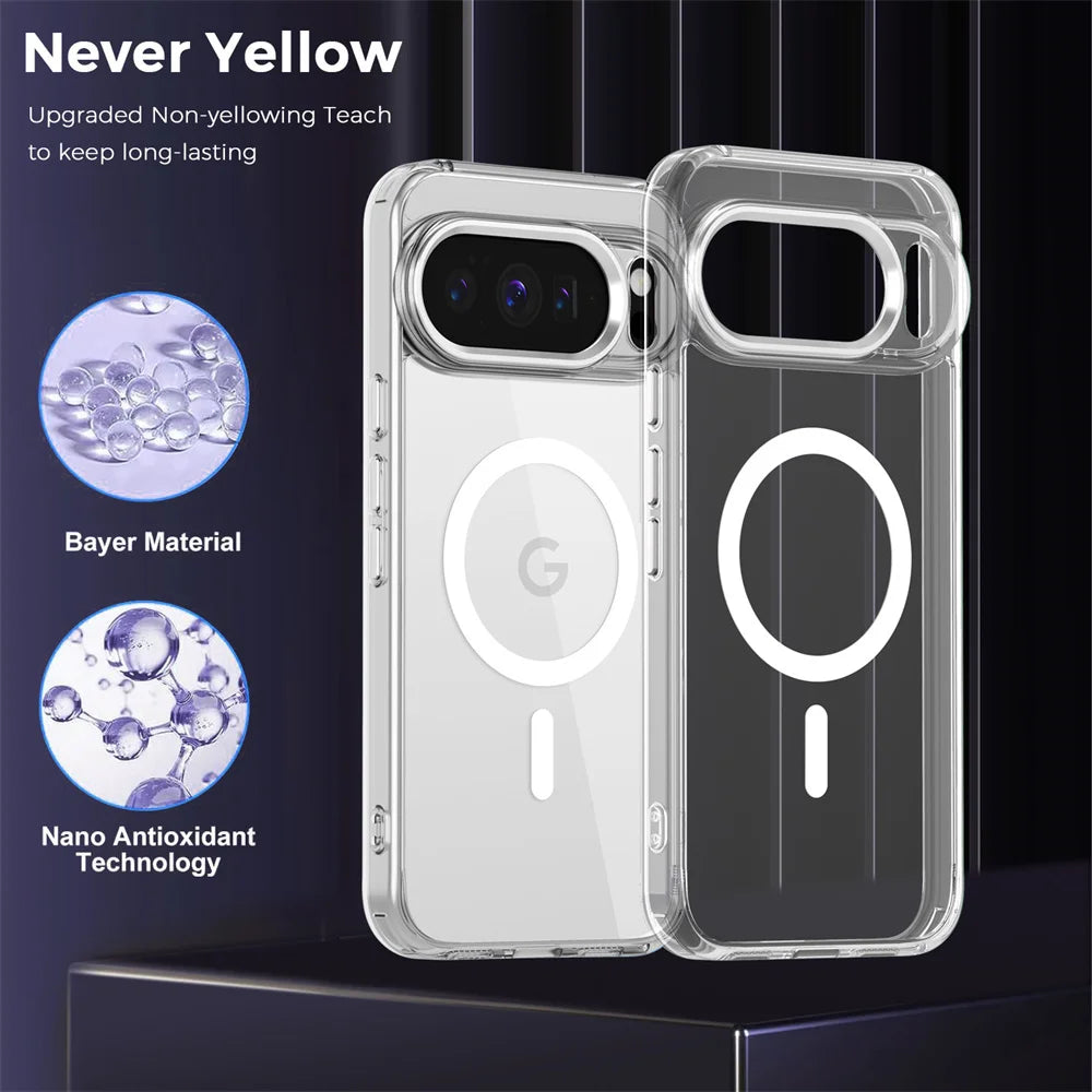Funda Magnética Transparente de Lujo para Google Pixel