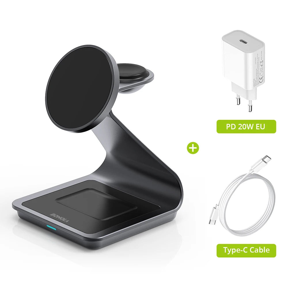 3-in-1 30W Magnetic Wireless Charging Station for iPhone
