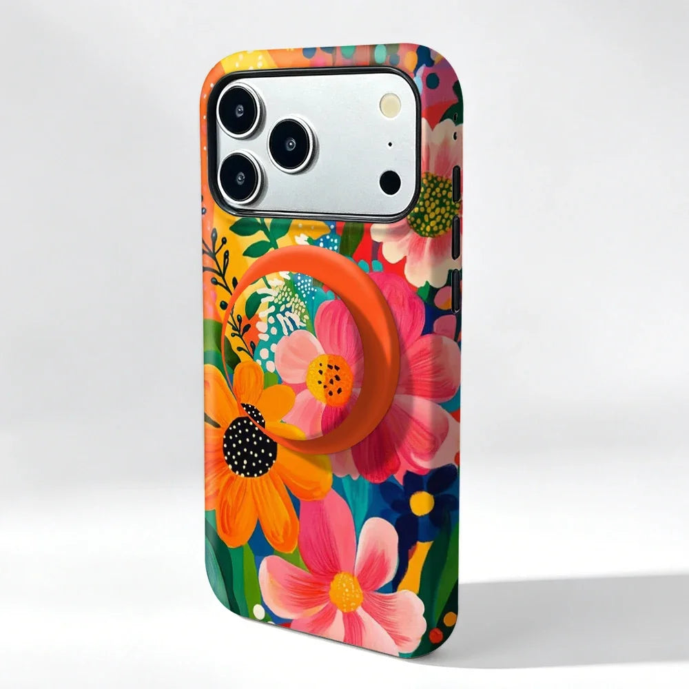 Flower Magnetic iPhone Stand Case