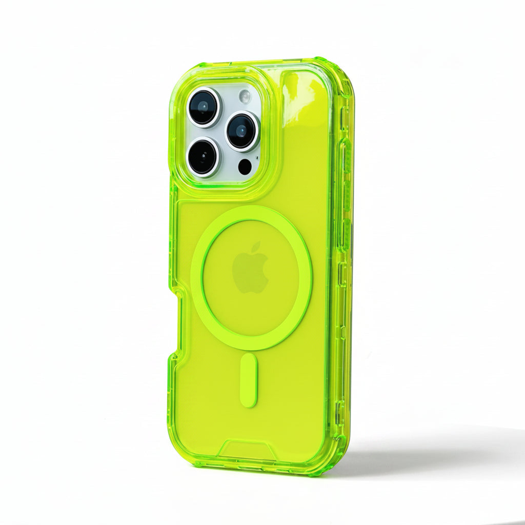 Neon Clear MagSafe Shockproof iPhone Case
