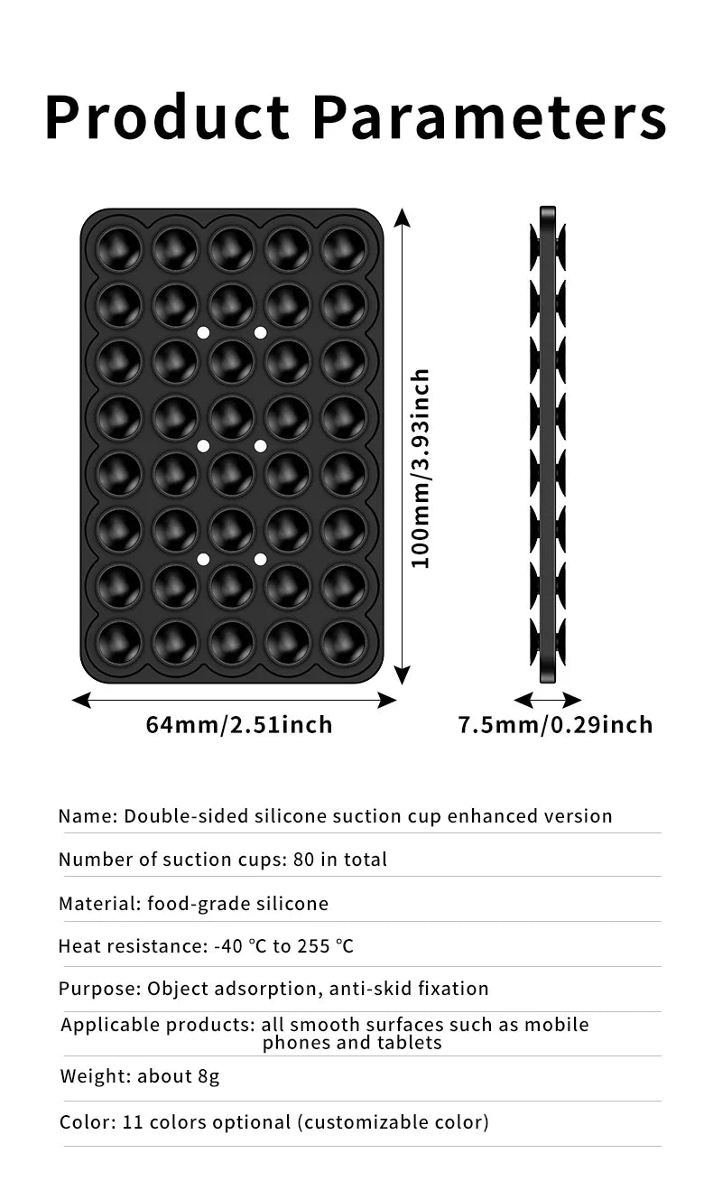 Double-Sided Silicone Suction Phone Pad