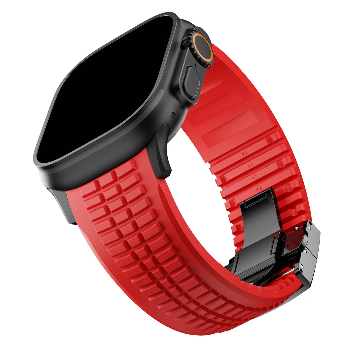 Sport Silicone Apple Watch Band with Metal Buckle
