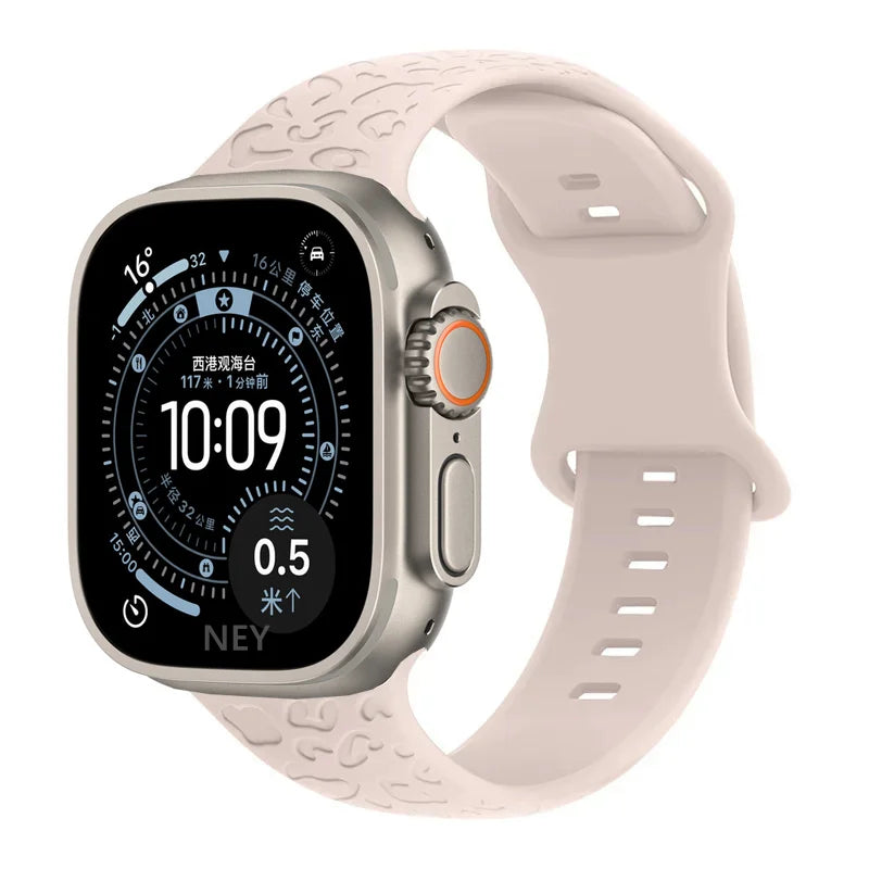 Engraved Silicone Apple Watch Band